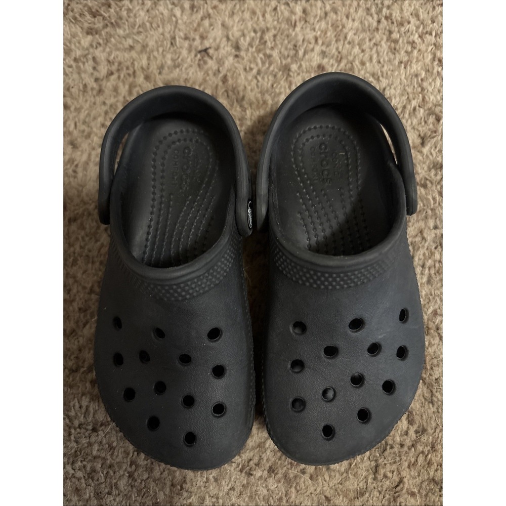Crocs Clogs Slip On Shoes Black Kids Child Youth 11 Kids Boys Girls Sandals